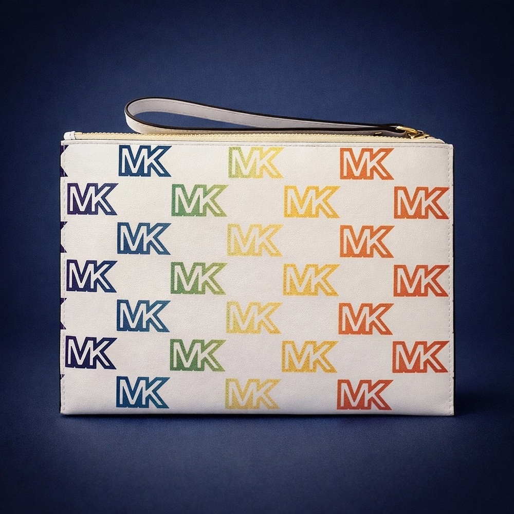 MICHAEL KORS Rainbow Pride MK Logo X-Large Wristlet | NWOT | MSRP $189 | 10βx7β - Picture 3 of 9